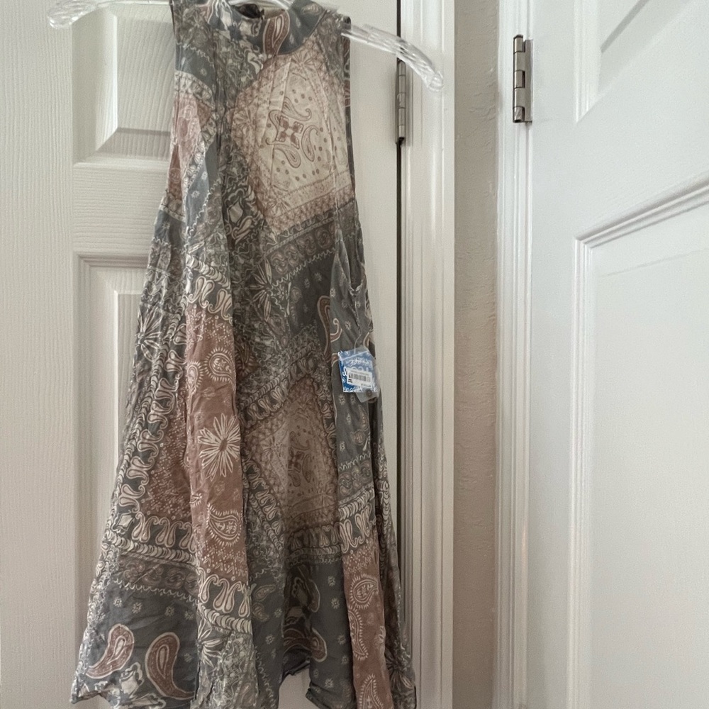 Free People adorable dress high neck detail/trapeze style